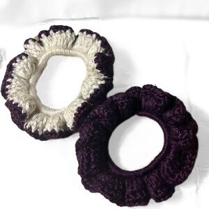 HANDMADE Purple scrunchie set. *SET OF TWO*